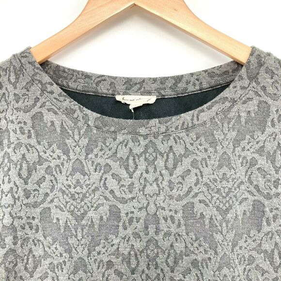 Jane and Delancey Women's Gray 3/4 Slitted Sleeves Round Neck T-Shirt Top Size M - Picture 4 of 11